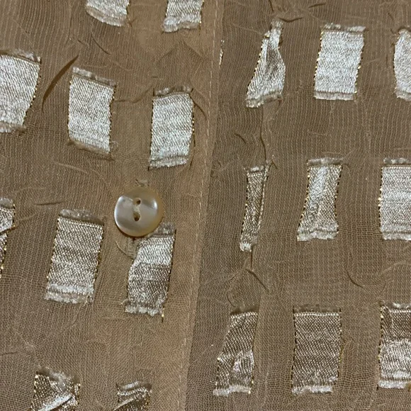 Essentials Top Blouse 2X Golden Yellow Light Weight See Through Long sleeve Poly - Picture 9 of 14